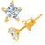 Fashion Frill Non Plated White Alloy Studs for Women