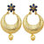 Jewels Capital Exclusive Golden Blue White Earring Set / S 3936