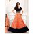 Style Amaze Black and Orange Self Design Net Salwar Suit Material