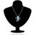 Om Jewells Platinum Plated Aqua Crystal Lord Ganesha/Ganpati Designer Unisex God Pendant  (Made in India) PD1000815