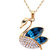 Om Jewells Blue Crystal Swan Pendant Necklace Enhanced with Blue and White Chaton Stones for Girls  Women PD1000816GLD