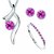 Om Jewells Crystal Jewellery Combo Set of Deep Pink Crystal Necklace Set and Bangle Bracelet CO1000035PIN