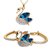 Om Jewells Crystal Jewellery Combo Set of Exotic Swan Pendant Necklace and Adjustable Bangle Bracelet CO1000037GLD
