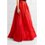 Red raw silk skirt