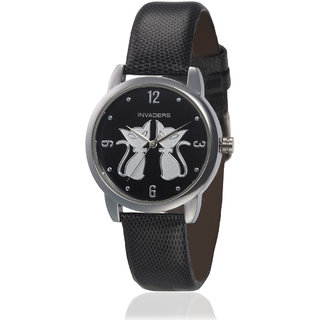 Buy Invaders Round Dial Black Analog Watch-INV-CATS-BSBLK-67526 Online ...