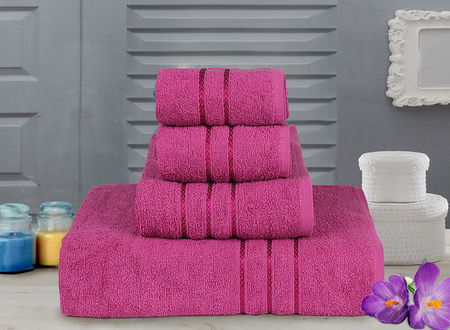 Buy Bombay Dyeing Towel set of 4 Flora R4 set Rose Violet Online 899 from ShopClues