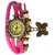 Woman Vintage Analogue Designer Pink  Leather Watch For Woman44