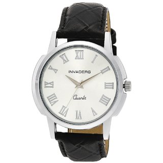 Buy Invaders Round Dial Silver Analog Watch-INV-DOER-BLK Online @ ₹399 ...