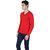 BI FASHION Solid Men's V- Neck Red  t-shirt
