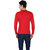 BI FASHION Solid Men's V- Neck Red  t-shirt