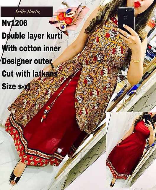 Latest 50 Double Layered Kurti Designs For Women (2022) - Tips and Beauty