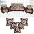 Choco Creation Super  Stylish Combo Brown 5 Seater Sofa covers+ 5 Cushion Covers