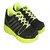 Crafts Black And Parrot Green Sports Shoe For Men