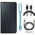 Coolpad Note 3s Leather Finish Flip Cover with Free  LED Light  Cable and AUX Cable