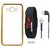  Chrome Tpu Back Cover for  Neo 5 ith Golden Ectroplated Edges ith Free Digital atch and Earphes