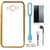  Chrome Tpu Back Cover for Vivo Y51 / Vivo Y51L ith Golden Ectroplated Edges ith Free  Glass, Earphes and  D Light
