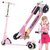 CROWN Pink Just Start Kids Scooter Ride On Children Scooty Bike Folding Cycle