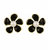 Glitters Floral Design Black Enamel with Pearl Fashion Earrings for Women/Girls