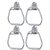 Device In Lion Stainless Steel Light Triangle Shape Towel Ring Set of 4