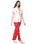 Vixenwrap White & Rose Red Printed Top & Pyjama Set