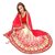 JHMart Red  Cream Georgette Embroidered Saree With Blouse