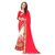 JHMart Red  Cream Georgette Embroidered Saree With Blouse