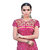 Jagadambas Pure Cotton Printed And Embroidered Long Round Shape Ready Made Women Anarkali Kurti Pink Color