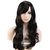 Heat Resistant Synthetic Wig Japanese Kanekalon Fiber 10 Colors Full Wig with Bangs Long Curly Wavy Full Head for Women Girls Lady Fashion and Beauty 23'' / 58cm (Natural Black)