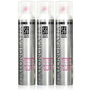 Salon Grafix Chroma Logica High Gloss Hair Spray 8 Oz 3 Pack
