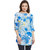 Ruhaan's Blue Floral Round Neck Top For Women