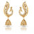 Oviya Gold Plated White Peacock Jhumki Earrings With Crystals