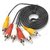 3RCA Male to 3RCA Male AUDIO VIDEO Cable 1 mtr