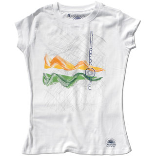 Tricolor Nation Tricolour Patriotic Women's T-shirt "Number 1" (White)