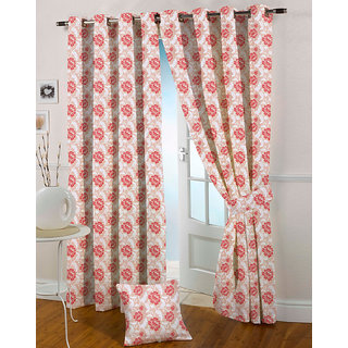 Presto Maroon Colour Jacquard Eyelet Long Door Curtains(9Ft)-ICGJ11F9