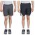 F.HILL Men's Trendy Sports/Casual Shorts (Green + White) - Pack of 2