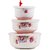 6th Dimensions Set of 3 Microwave Safe Ceramic Food Container Bowl with Vented Lids