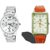 Rosra Round Dial White  Metal Strap Mens And Tigerhills  Combo Pack Model-224175