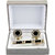 Cufflink And Tiepin Set Black And Gold Mens