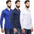 Red Code Pack of 3 Men's  Slim Fit Casual Poly-Cotton Shirt
