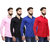 Red Code Pack of 4 Men's  Slim Fit Casual Poly-Cotton Shirt