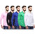 Red Code Pack of 5 Men's  Slim Fit Casual Poly-Cotton Shirt