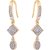 Aabhu Fancy Gold Plated American Diamond Hoop Earrings For Women / Girl