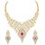 Gold Plated American Diamond Necklace Set / Jewellery Set with Earrings For Women / Girls