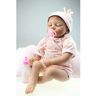 Sany Doll Reborn Baby Doll Soft Silicone 22inch 55cm Magnetic Mouth Lovely Lifelike Cute Boy Girl Toy Close Eyes Baby