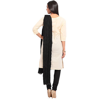 plain churidar with designer dupatta