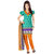 Florence Green  Orange Printed American Crepe Dress Material (SB-1590) (Unstitched)