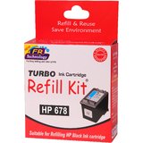 Turbo ink refill kit for HP 678 Black ink cartridge