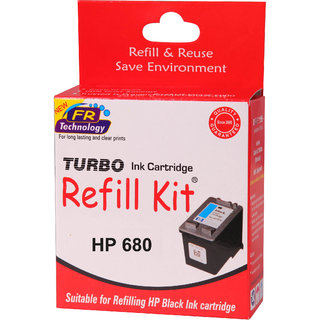 Turbo ink refill kit for  HP 680 Black ink cartridge offer