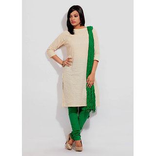plain churidar with grand dupatta