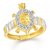 Vighnaharta Swastik Tortoise Ring with Pendant CZ Gold and Rhodium Plated Alloy Ring Set for Women and Girls